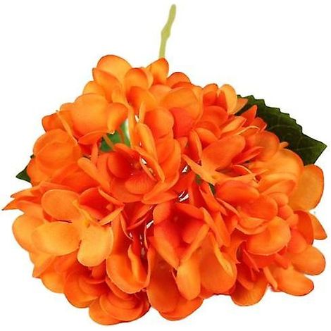 Fleur artificielle vintage réaliste, longue tige, grandes feuilles vertes, hortensia, fausse plantejaune (1/5)