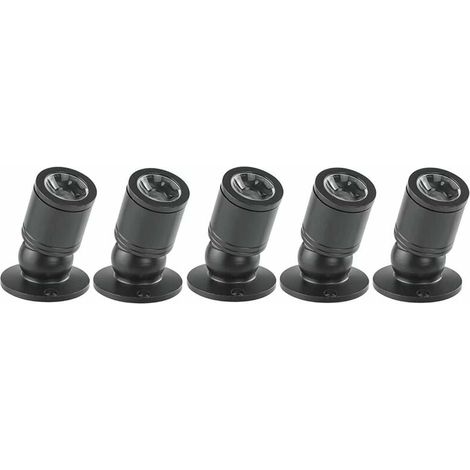 5pcs Spot LED encastrable, Aluminium, 1W, 360 degrés, pour plafond et mur (1/5)