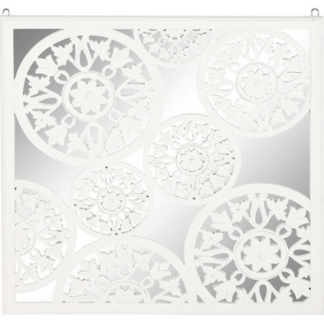 Miroir blanc effet usé pour charme d'intérieur - Blanc lumineux effet usé (1/4)