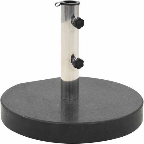 Socle de parasol en granit, 28,5 kg, rond, noir. (1/5)