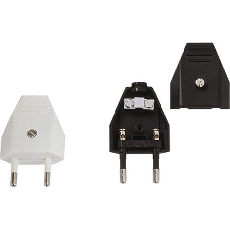 BACHMANN Spina piatta Euro 2,5A / 250V nero, con raccordo a vite, 900.002
