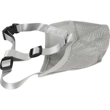Muselière pour chien respirante et réglable, anti-morsure, en maille, pour l'entraînement en extérieur, grise, taille L. (1/2)