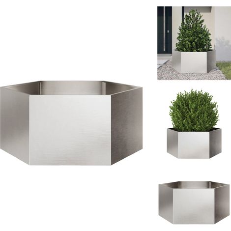Pflanzkübel Sechseckig 104x90x45 Edelstahl - Pflanzkübel - Pflanzgefäß - Hochbeet - Blumenkasten (1/5)