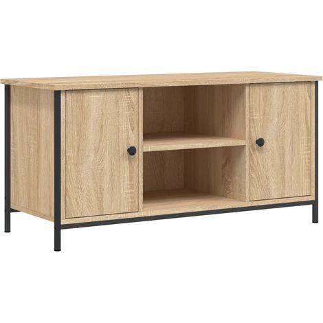 Mobile TV classico con spazio portaoggetti 100 x 40 x 50 cm in legno multistrato rovere sonoma 020049260