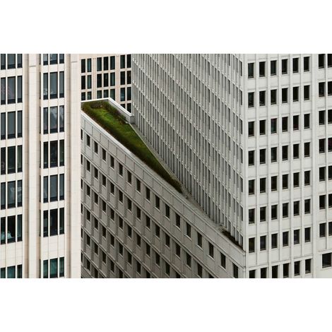 Papier peint panoramique 3D gratte-ciel | Tapisserie panoramique moderne architecture blanche & noir | Papier peint panoramique salon - 384 X 260 cm (8 pièces) (1/2)