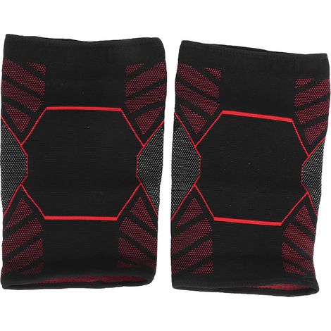 Protège-genoux sport unisexe en nylon résistant à l'usure et respirant, soutien extérieur pour genou, taille XL rouge (lot de 2) (1/5)