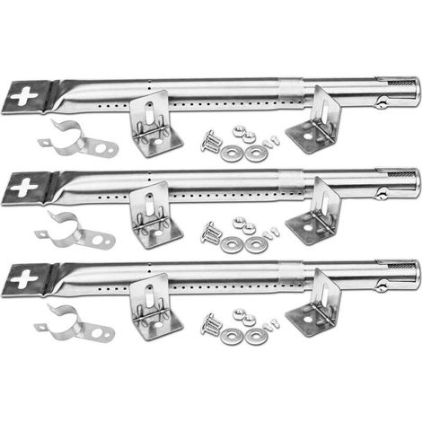 31-45cm Brûleur Universel Pièces détachées pour Landmann Triton 2, Enders Monroe, Tepro, Campingaz, Taino, Proficook, Barbecook, Brûleur Tubulaire Réglable, 3 pièces (1/5)