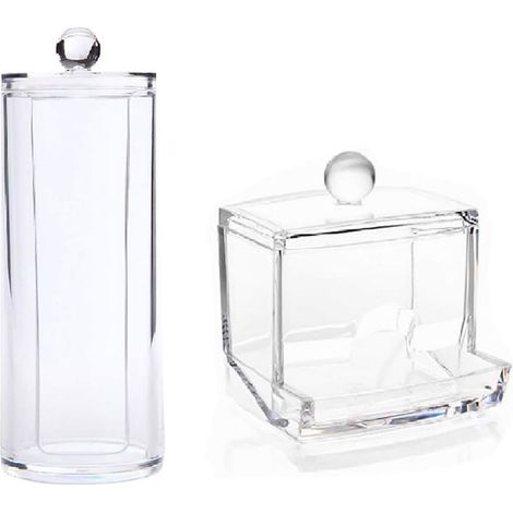 Boîte de rangement pour cotons-tiges, boîte de rangement pour produits cosmétiques, boîte transparente pour cotons-tiges, boîte de (1/4)