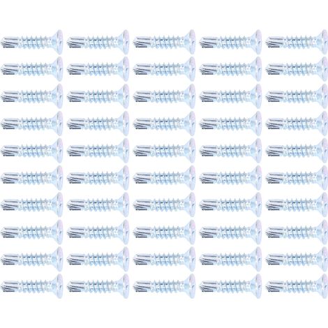 50-teiliges Set selbstbohrender Kreuzschlitzschrauben aus Kohlenstoffstahl (4,2 x 19 mm) zur Reparatur von Flachkopfschrauben (1/5)