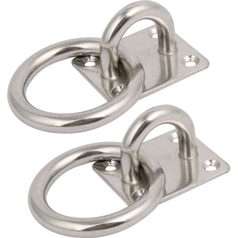 2 stücke 316 edelstahl 10mm dicke quadratische Segel Schatten Fixed Pad Auge Platte w Ring