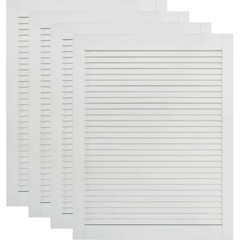 Portes à persiennes 4 pièces bois de pin massif 61,5x39,4 cm blanc