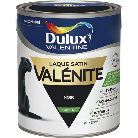 Peinture Laque Valénite Satin Noir 2 L - Dulux Valentine