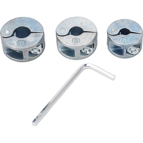 3PCS Drill Bit Stopper Collars Zinc Alloy Drilling Depth Stop Rings with Hex Wrench Open Type
