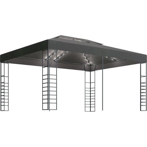 Cenador con tira de luces LED gris antracita 3x4 m vidaXL (1/2)