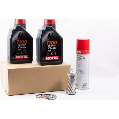 Kit Entretien Vidange Standard pour MOTO GUZZI NTX 650 de 1990 à 1995 - ELF  MOTO 4 ROAD 10w40 2L (1/3)