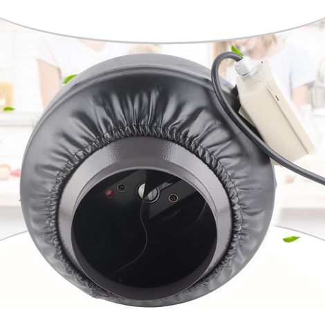 Ventilador de conducto integrado, ventilador de ventilación de hierro, modelo de 6 pulgadas, incluye controlador de velocidad, para carpas de cultivo y cocinas. (1/5)