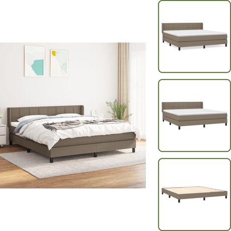 Letto con materasso a molle insacchettate - vidaXL Giroletto a Molle con Materasso Tortora 160x200 cm in Tessuto - Letto con materasso morbido