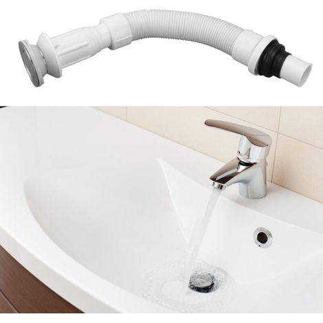 Flexible Landscape Drain Pipe Expandable Drain Pipe Stainless Steel & PTFE Basin Sink Drain 306g Easy Installation 1 Piece