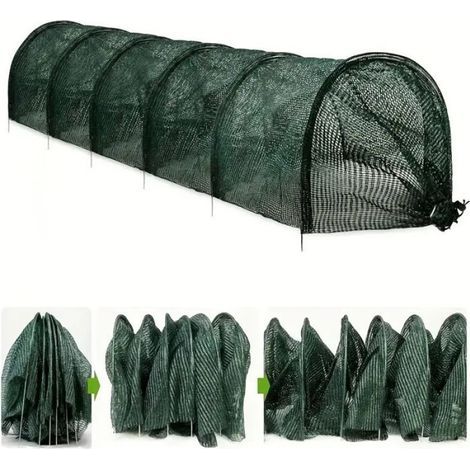 Mini Serre Portable 2 en 1 Filet Ombrage Tunnel Jardin Protection Soleil Chaleur pour Légumes Plantes Compatible Extérieur Durable (1/5)