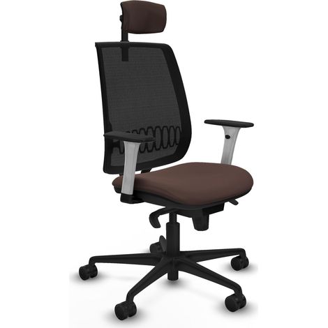 Chaise bureau piqueras y crespo Alares marron blanc simili cuir (1/2)