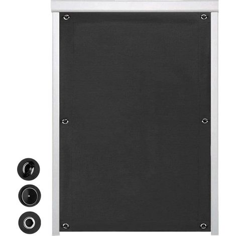 Toile occultante à ventouses - Rideau occultant - Polyester - Protection solaire UV - Sans Embouts - Portable - Pour puits de lumière, chambre, voiture - 60 x 115 cm - Zwart (1/5)