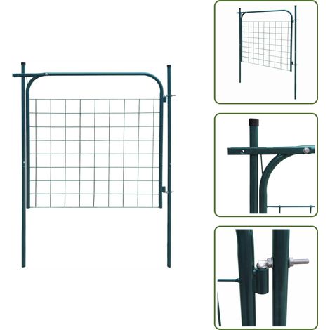 Valla de acero galvanizado - vidaXL Puerta de jardín 100x100 cm Verde -