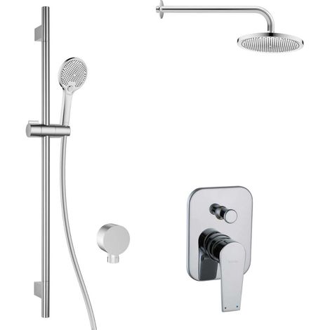 kielle Harmonia - Set de douche avec mitigeur encastré, 2 sorties, avec accessoires EcoSpare et corps d’encastrement, chrome 20623SP80 (1/5)