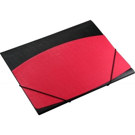 Carpeta A4 con banda elástica, textura de corteza negra y roja.