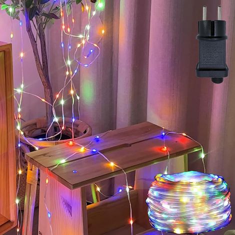 Guirlande Lumineuse Extérieure 40M 400 LED Blanc Chaud 8 Modes Guirlande Lumineuse Intérieur avec Prise Minuterie Fonction Mémoire, IP67 Etanche Guirlande Lumineuse LED Exterieur pour Jardin
