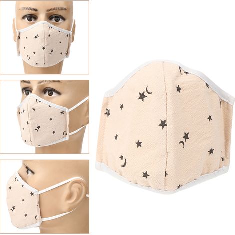 Lot de 5 masques de protection buccale anti-buée, anti-poussière, lavables et respirants pour enfants, couleur jaune (1/5)