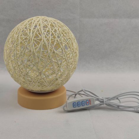 Rundes LED-Mond-Nachtlicht, USB-wiederaufladbar, verstellbare Kugel aus Rattan, für Schlafzimmer oder Wohnzimmer.