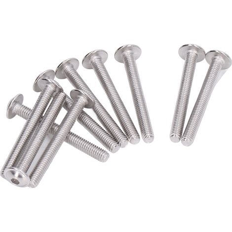 Kit de 50 vis à tête bombée à bride en acier inoxydable A2-70, M4 x 30 mm