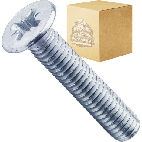Tornillos metálicos de cabeza Phillips DIN965 KL 5.8 galvanizados 1KG M6X20