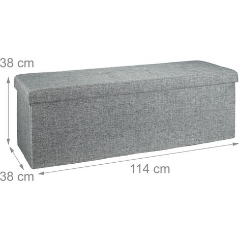 Panca per cassapanca portabiancheria con coperchio grigio 114 cm 3013010