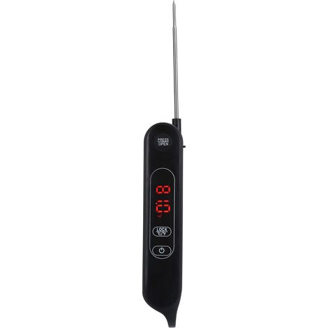 Thermomètre à viande pliable avec écran LED lecture instantanée pour cuisine cuisson grillade barbecue (1/5)