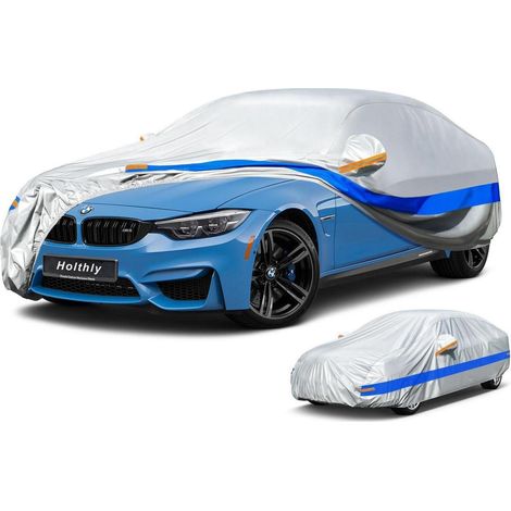 Autoabdeckung 3XL wasserdicht atmungsaktiv für Limousine 470-490cm Graublau (1/5)