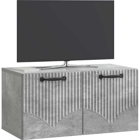 Maison Exclusive - Meuble TV mural Gris béton 59,5 x 31 x 30 cm Bois d'ingénierie