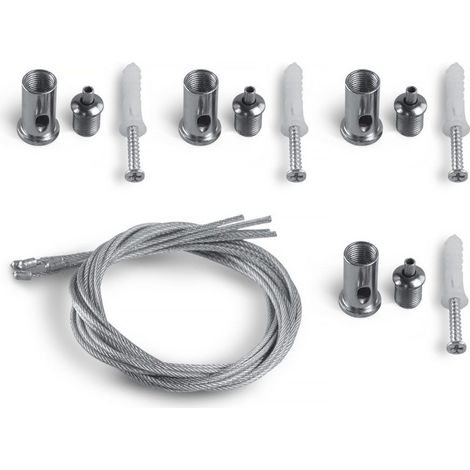 Kit sospensione pannelli LED con cavi 60 cm Videx acciaio (1/2)