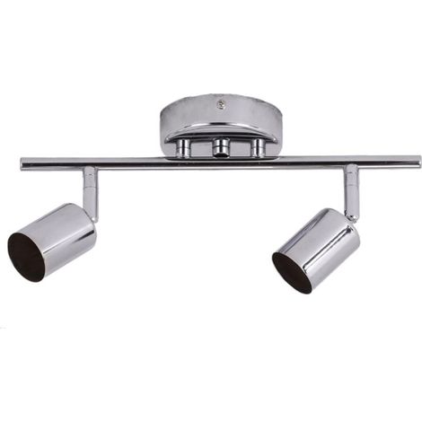 Lampadario Soffitto Orientabile Applique Silver Parete 2 Portalampade GU10 903