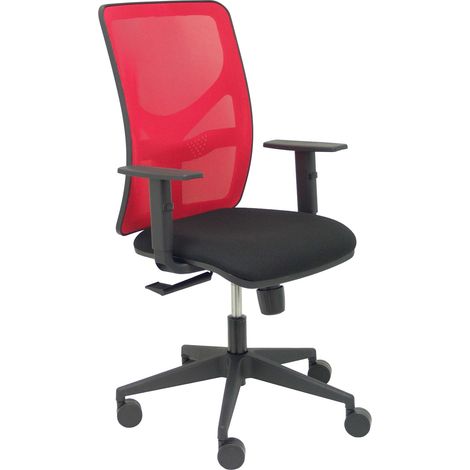 Silla Motilla malla roja asiento bali negro brazo regulable (1/5)