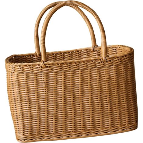 Panier tissé panier de fruits de rangement fruit kitchen storage basket arrière de fleurs tressé cube à nourriture - Plastique Brown (1/5)