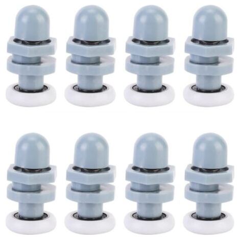 8pcs Coureurs De Porte Douche En Plastique Durable Coulissant Piste Roulement Salle Bains Verre Pour PièCes Rechange(20mm) (1/5)