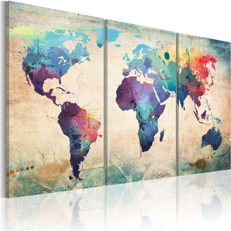 Quadro - Il mondo dipinto con acquerelli - 120x60 (1/4)