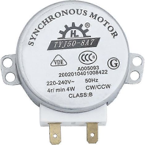 Moteur synchrone rotatif pour four à micro-ondes TYJ50-8A7 AC 220V-240V 4RPM 4W CW/CCW (1/2)