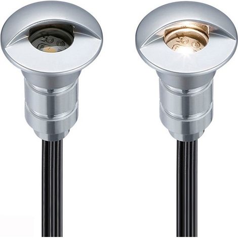 Kit de 6 spots LED 0,3W 12V-DC IP67 – Ø26x41mm – Lumière blanche froide – Étanche pour intérieur et extérieur – Câbles et alimentation inclus (1/5)
