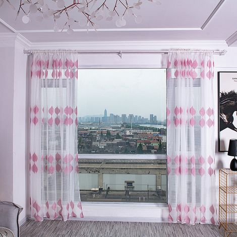 Mückenabweisende Vorhänge aus sehr weichem, transparentem Voile, rosa, zur Dekoration des Wohnzimmers (1/5)
