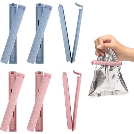 Pink + Blue - Food Sealing Clips, 10 plastic bag sealing clips for food, snacks, coffee, reusable sealing clips (1/5)