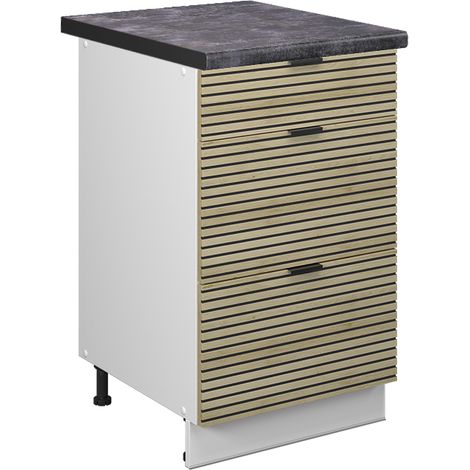 Küchenschränke  Fame-Line, Eiche Paneel, 50 cm , AP Anthrazit, Vicco