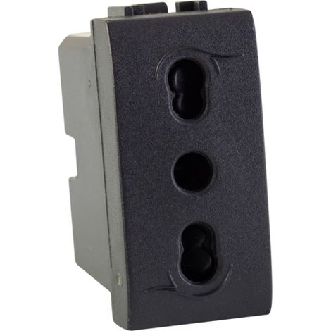 PRESA SICUREZZA BIPASSO LIVING PLUS 2P+T 10/16A GRIGIO MAURER