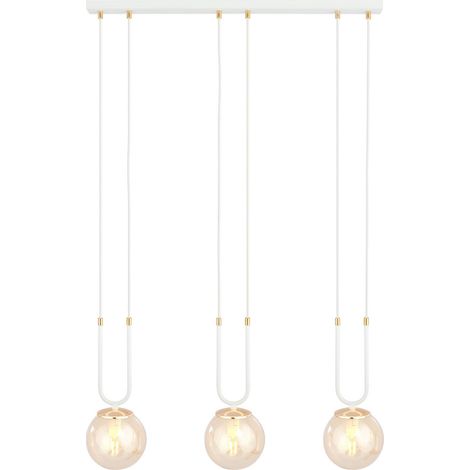 Emibig Glam 3 Lampadario 3xE14 bianco oro miele vetro (1/5)